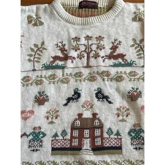 Vintage Needlepoint Cotton Heritage Sweater - Made in Britain - Picture 2 of 6